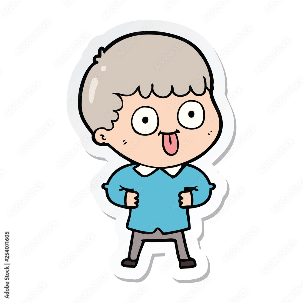 sticker of a cartoon man staring