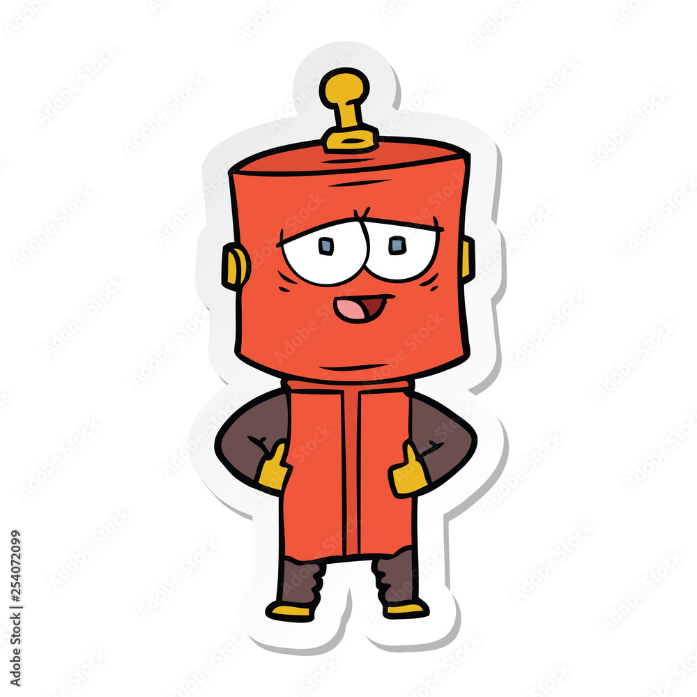 Fototapeta premium sticker of a cartoon robot