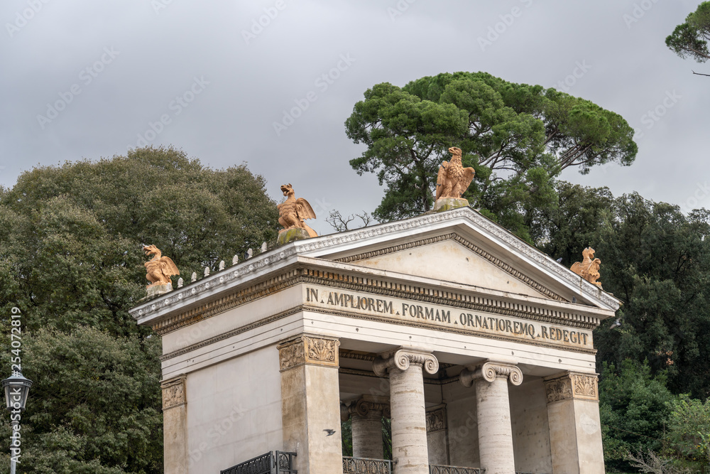 Monumental entrance to Villa Borghese from Piazzale Flaminio near Porta del Popolo Monumental entrance to Villa Borghese from Piazzale Flaminio near Porta del Popolo