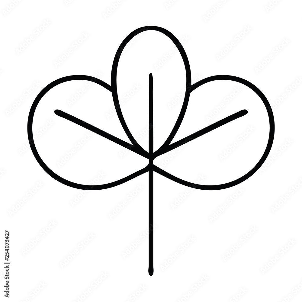 Fototapeta premium line drawing cartoon autumn leaf