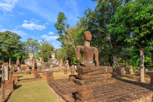 Sitting Buddha statue at Wat Phra Kaeo temple in Kamphaeng Phet Historical Park  UNESCO World Heritage site