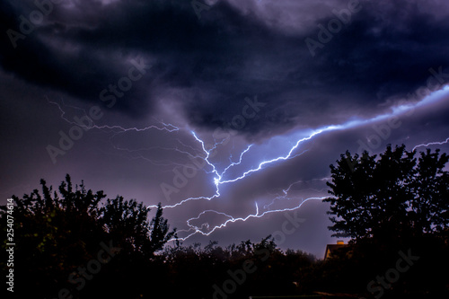 night storm sky with lightning