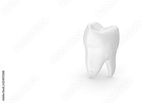 Tooth isolated on white Background 3D Rendering