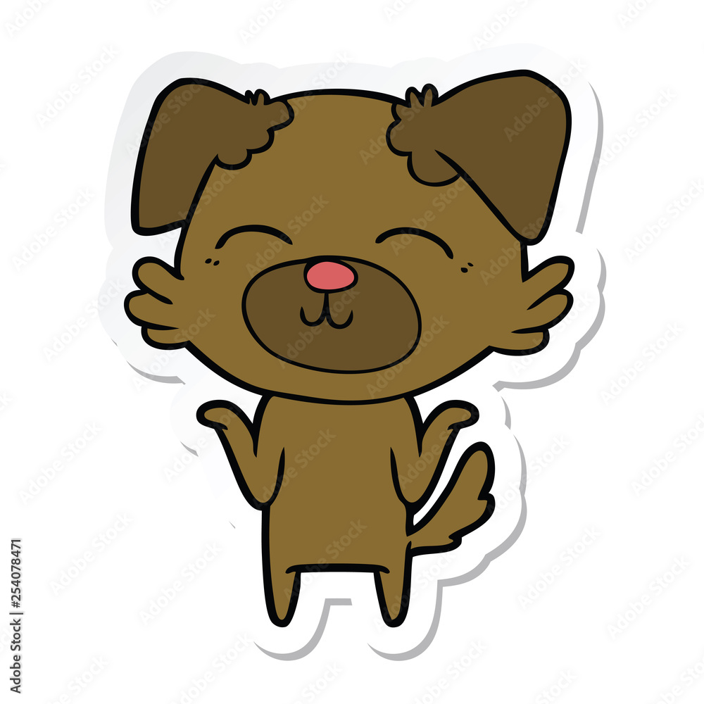 Fototapeta premium sticker of a cartoon dog