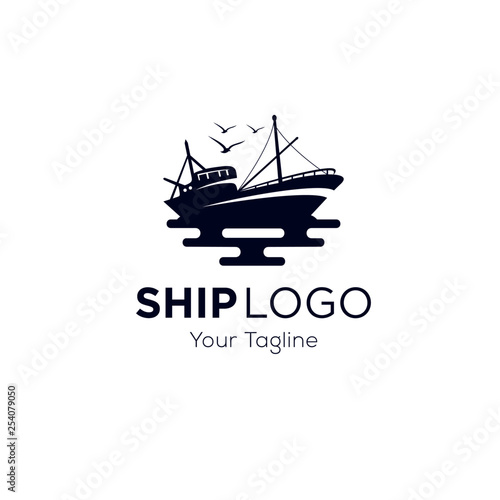 Cruise ship logo template