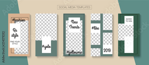 Editable Stories Minimal Vector Layout. Social Media Like and Share  Trends  Sale -50 Photo Frames Kit. Sale Insta Stories Layout