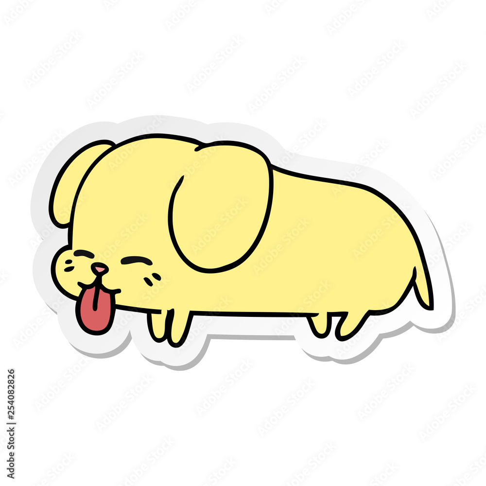 sticker cartoon of cute kawaii dog sticker cartoon of cute kawaii dog