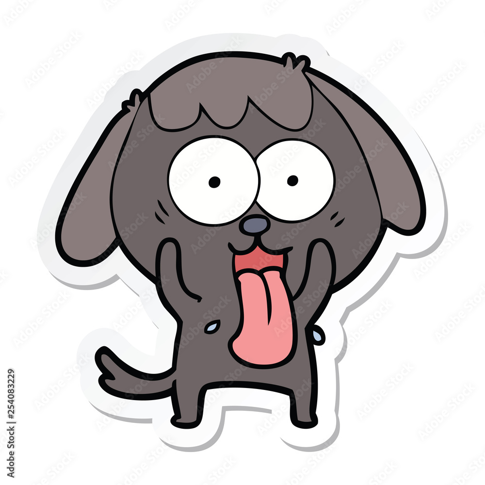 sticker of a cute cartoon dog sticker of a cute cartoon dog
