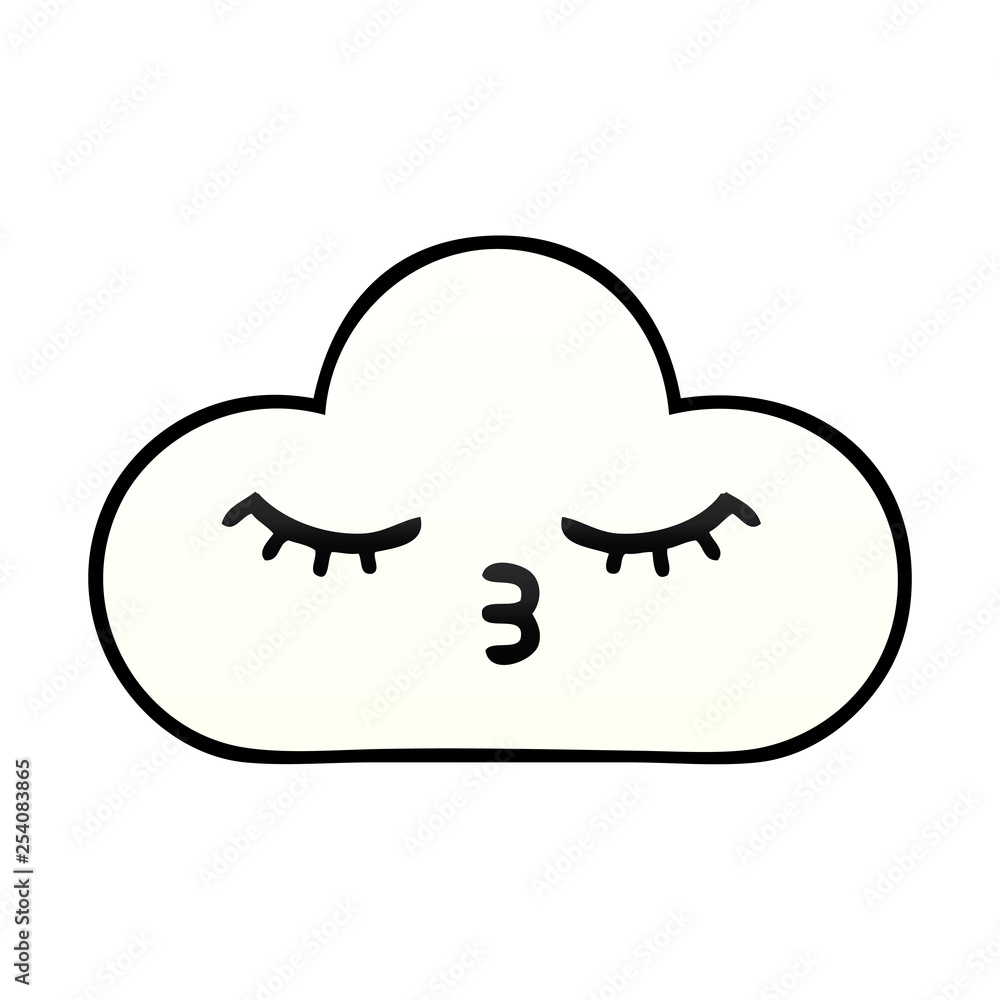 gradient shaded cartoon white cloud gradient shaded cartoon white cloud