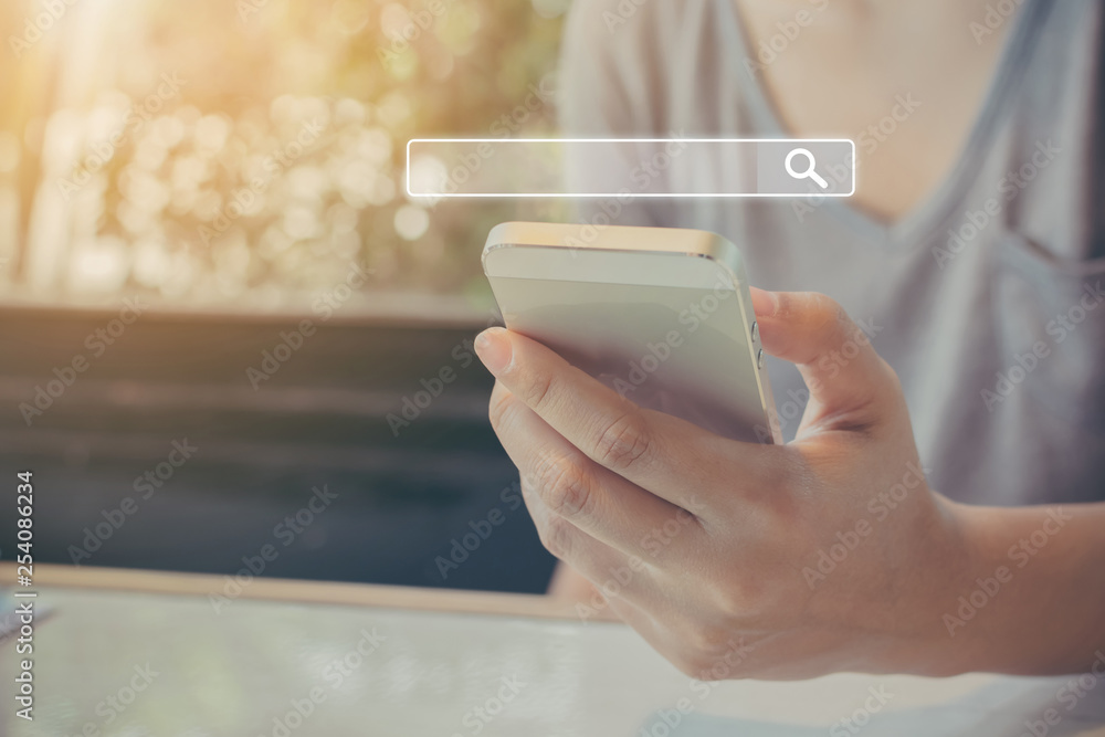 Women use smartphones to find what they are interested in. Searching information data on internet networking concept Women use smartphones to find what they are interested in. Searching information data on internet networking concept