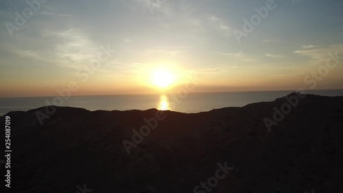 Aerial view of the San Francisquito Island at sunrise. photo