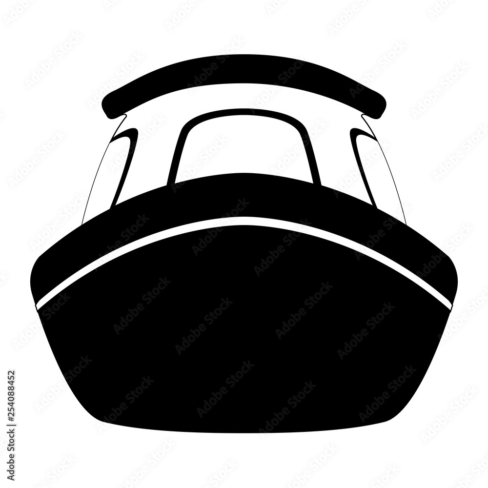 Front view of a comic ship. Public transport. Vector illustration design Front view of a comic ship. Public transport. Vector illustration design