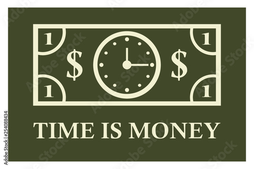 Time is Money isolated from background and text