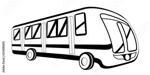 Isolated cartoon bus image. Public transport. Vector illustration design