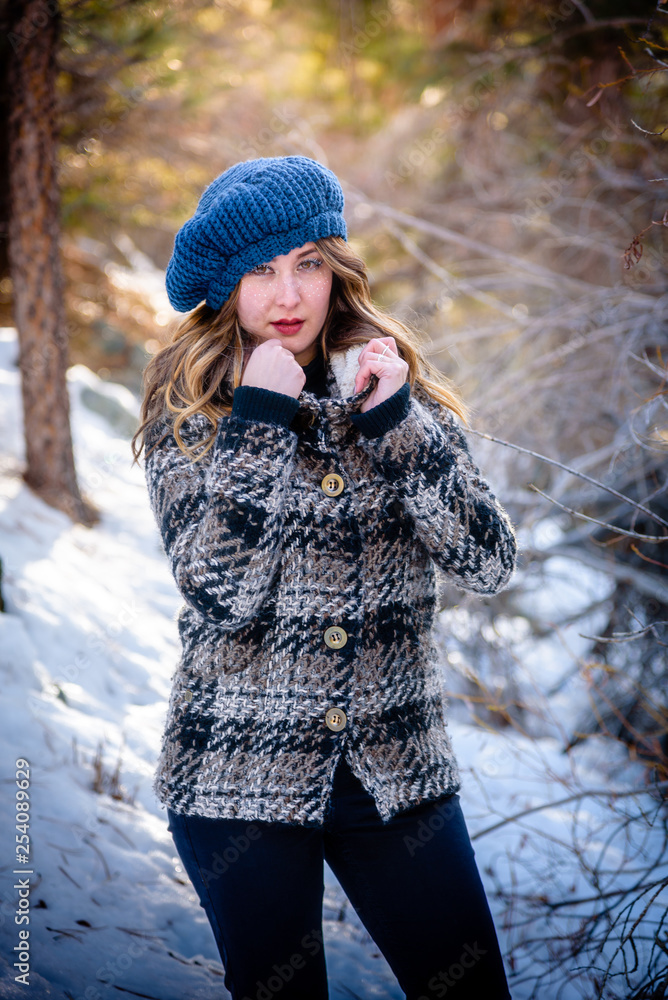 Stylish woman with trendy winter fashion Stylish woman with trendy winter fashion