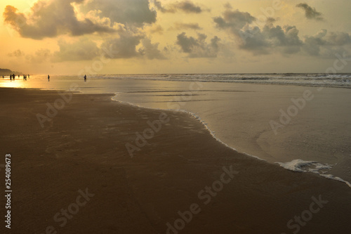 Photo of a sea beach after the sunrise. photo