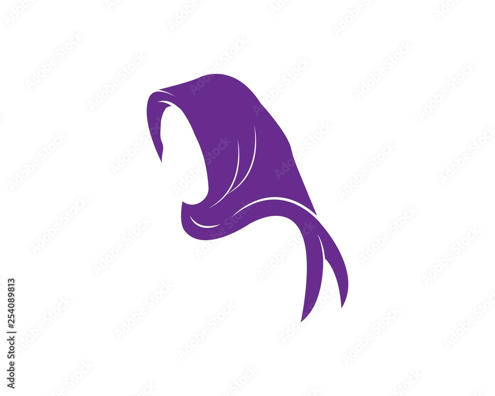Obraz premium hijab logo vector,culture of woman muslim fashion