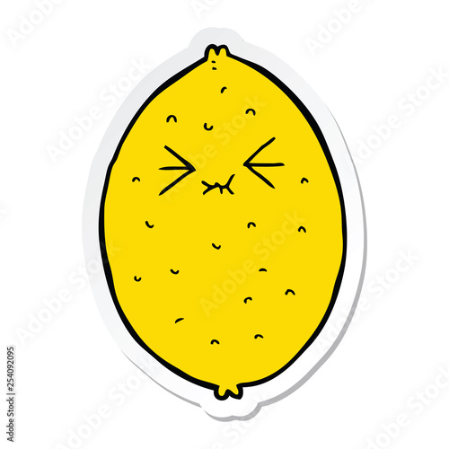sticker of a cartoon bitter lemon