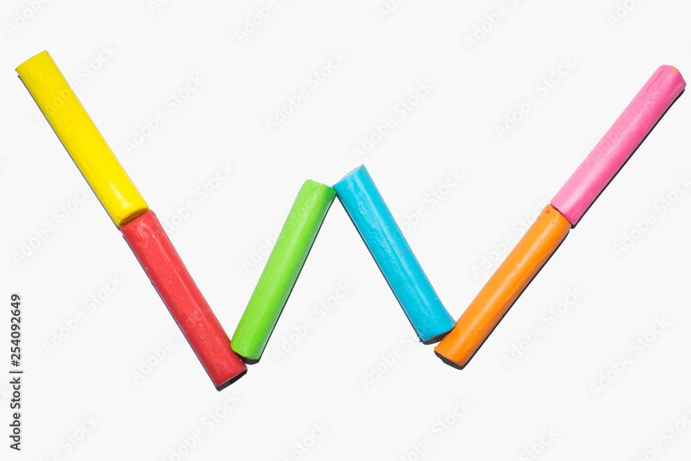 English alphabet : capital letter W on a white background English alphabet : capital letter W on a white background