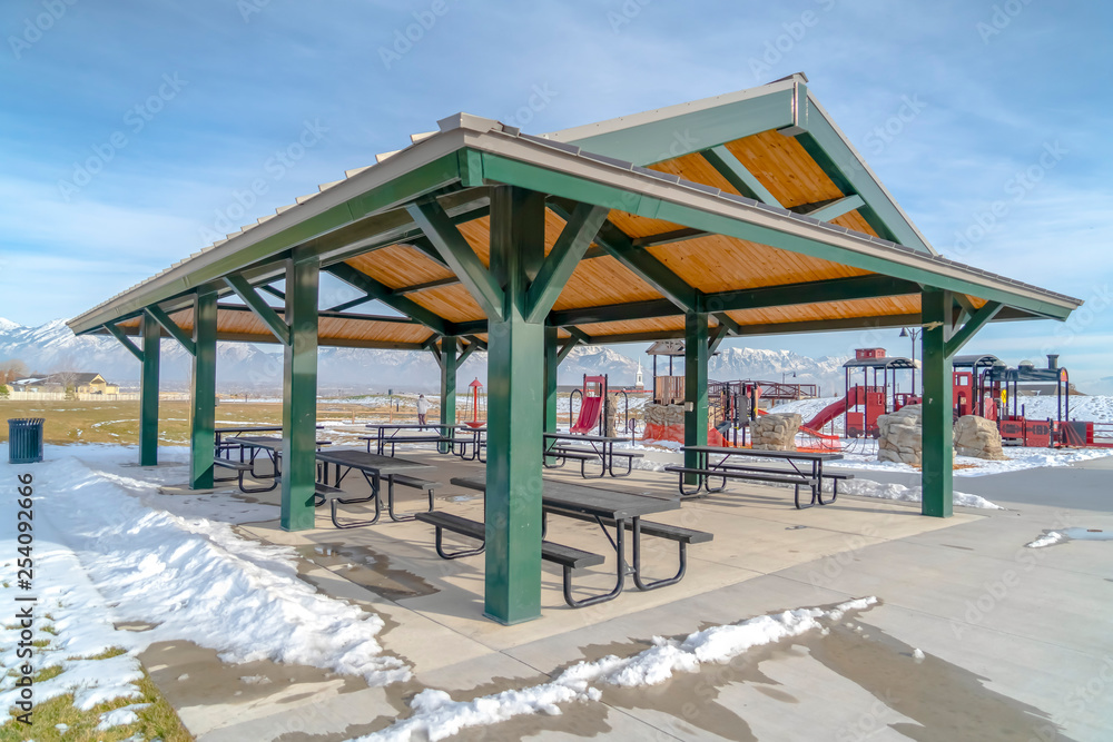 Pavilion and playground in Eagle Mountain Utah