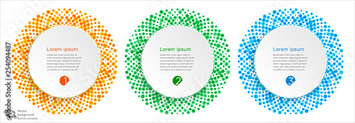 Polka Dots Circle, Text Frame, Vector Graphics