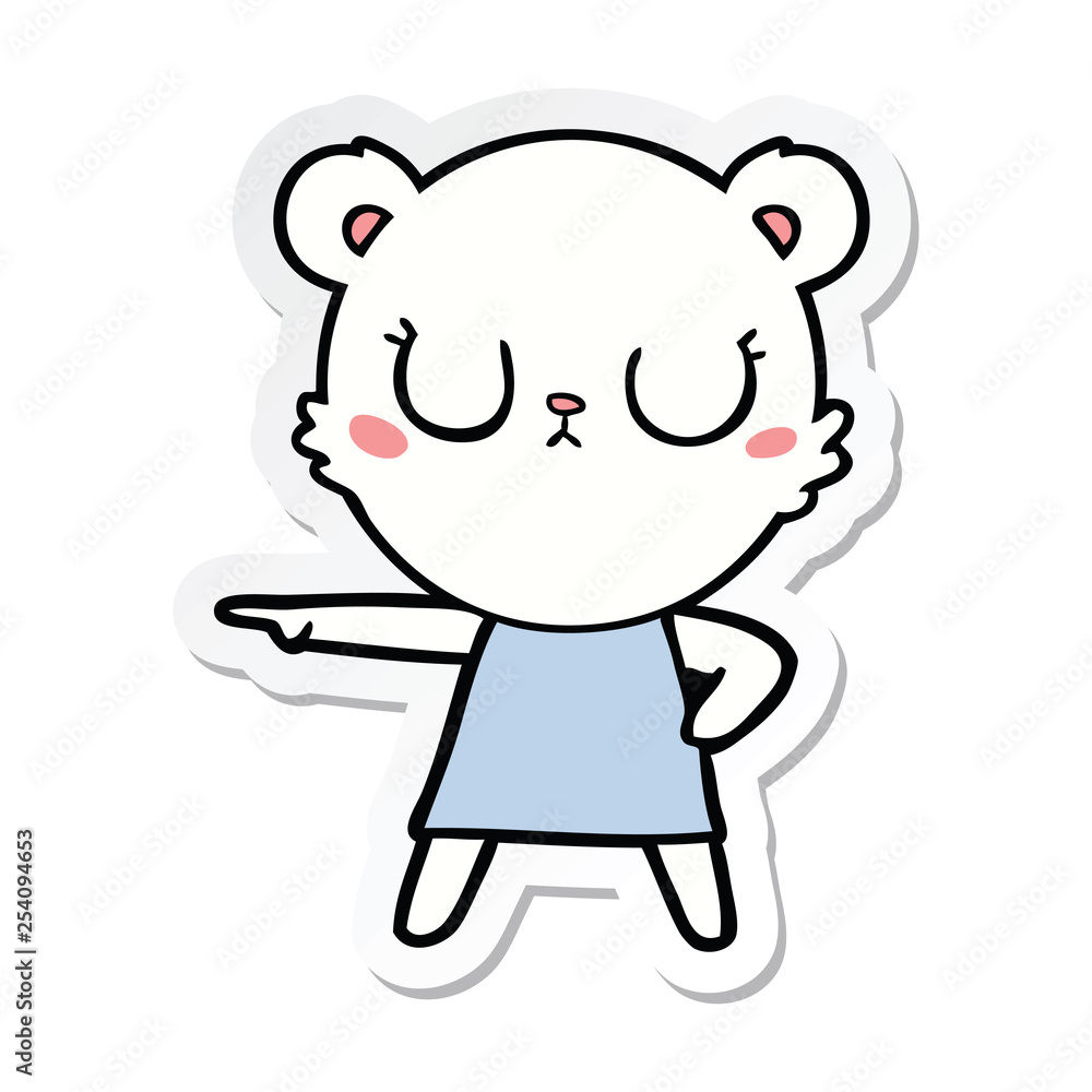 sticker of a polar bear cartoon sticker of a polar bear cartoon