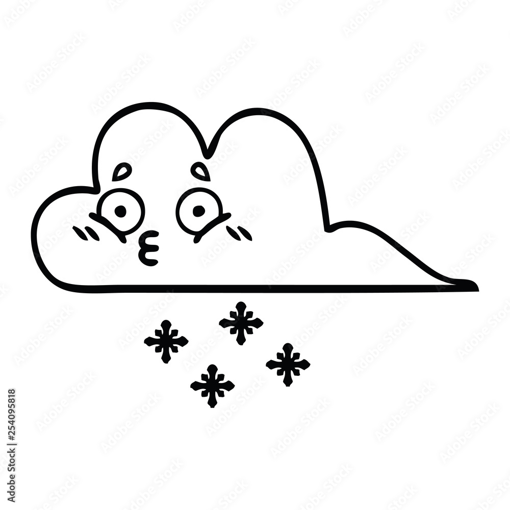 line drawing cartoon storm snow cloud line drawing cartoon storm snow cloud