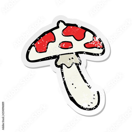 retro distressed sticker of a cartoon poisonous toadstool