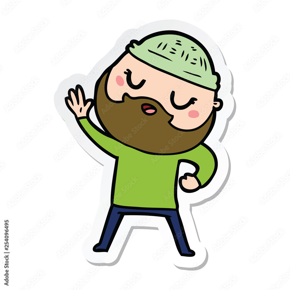 sticker of a cartoon man with beard sticker of a cartoon man with beard