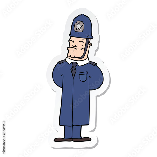 sticker of a cartoon policeman