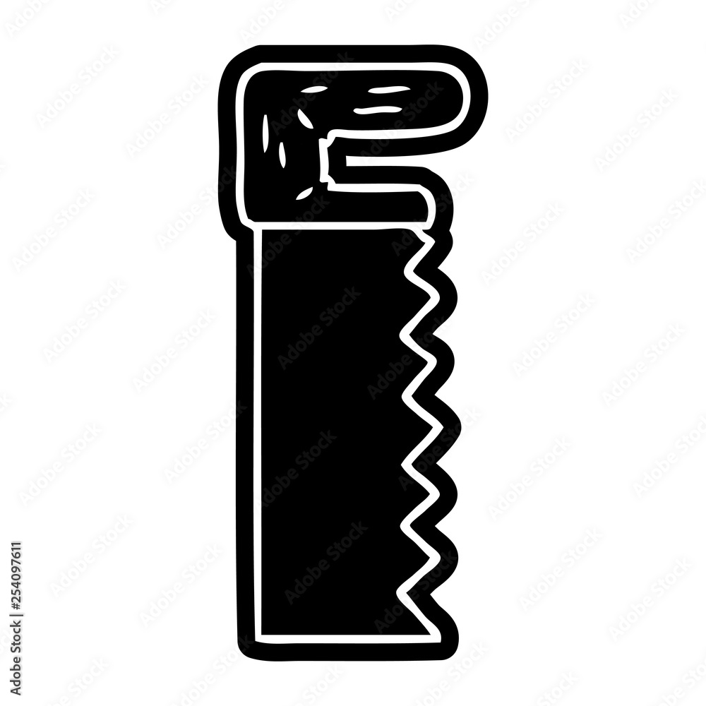 cartoon icon drawing of a metal saw cartoon icon drawing of a metal saw