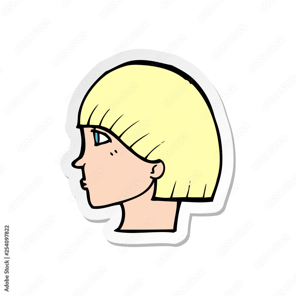 sticker of a cartoon side profile face sticker of a cartoon side profile face