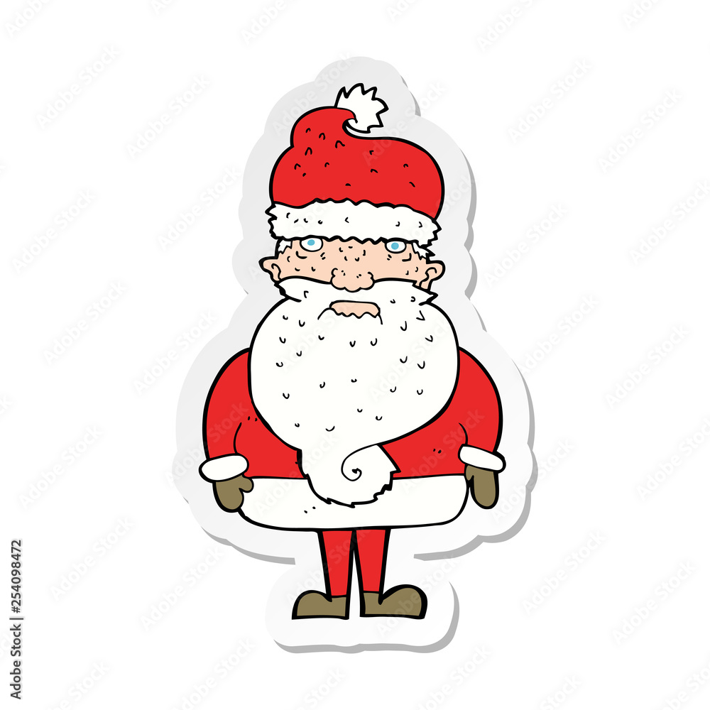 sticker of a cartoon santa claus sticker of a cartoon santa claus