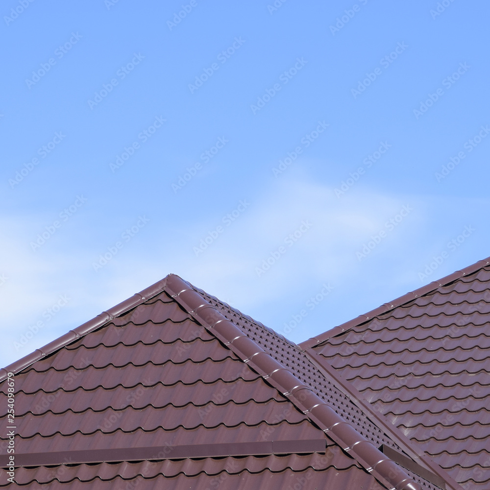 Fototapeta premium The roof of corrugated sheet