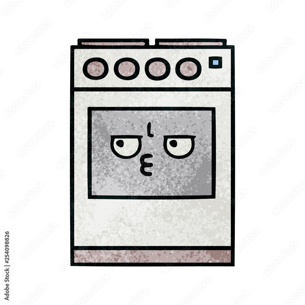 retro grunge texture cartoon kitchen oven retro grunge texture cartoon kitchen oven