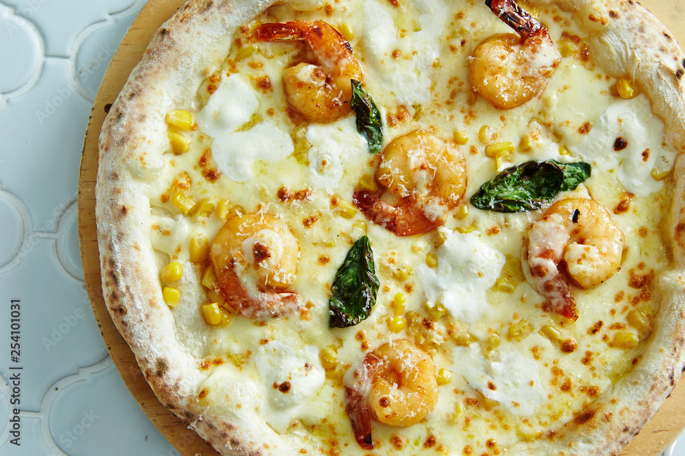 Shrimp and corn pizza Shrimp and corn pizza