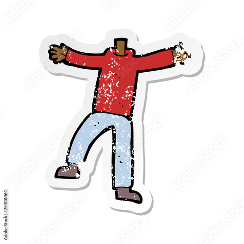 retro distressed sticker of a cartoon male gesturing body