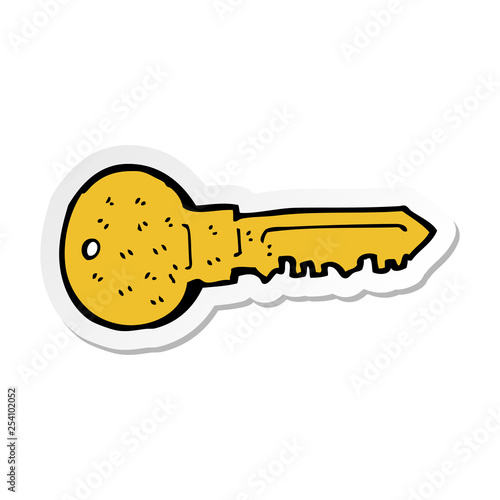 sticker of a cartoon key © lineartestpilot
