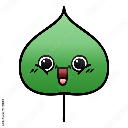 Foto gradient shaded cartoon expressional leaf