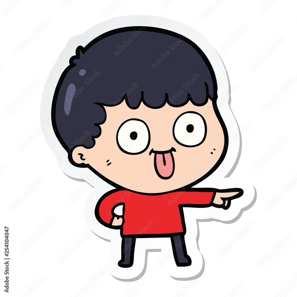 sticker of a cartoon man staring