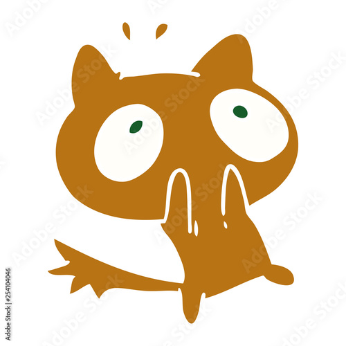 cartoon kawaii of a shocked cat