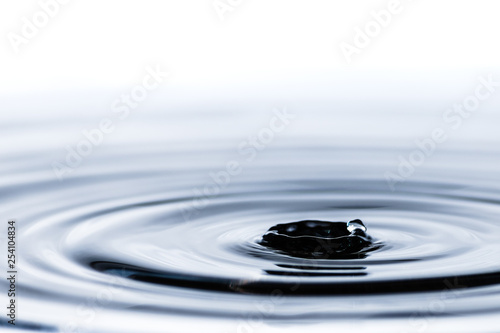 Water droplet splash background texture isolated on white. Fresh clean pure water ripples and splashes.