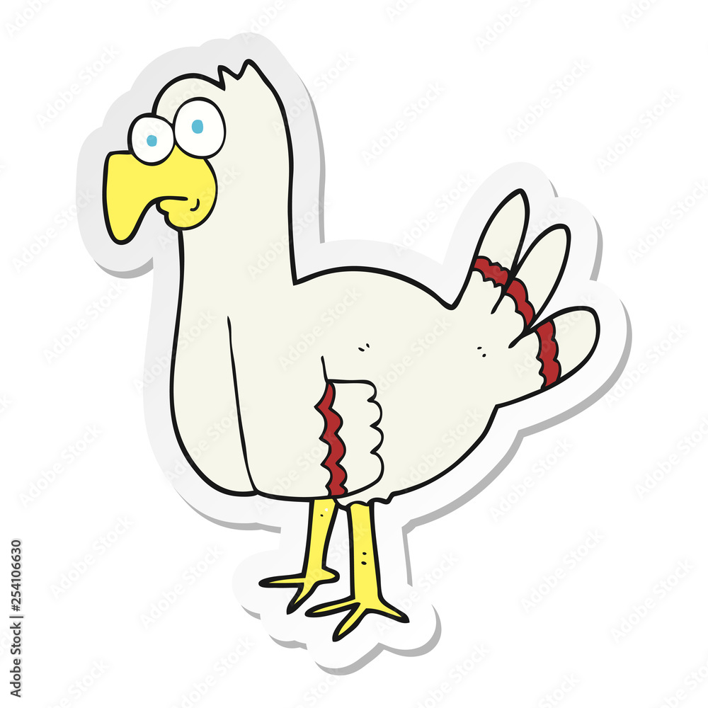 sticker of a cartoon bird sticker of a cartoon bird