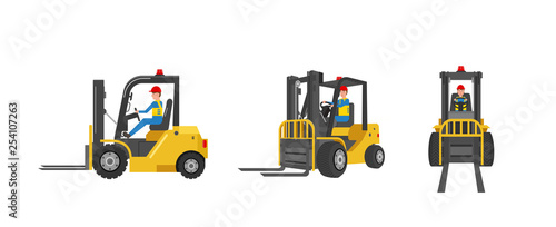 Forklift with worker
