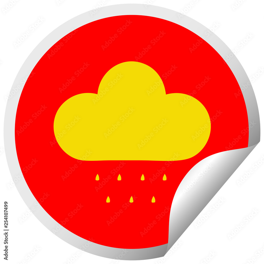 circular peeling sticker cartoon rain cloud circular peeling sticker cartoon rain cloud