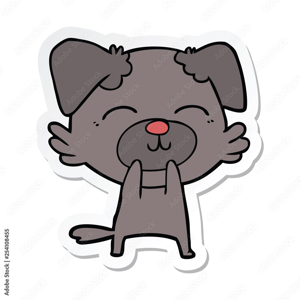 sticker of a cartoon dog sticker of a cartoon dog