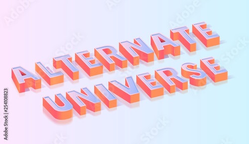 Alternate Universe Title Isometric Vector Template