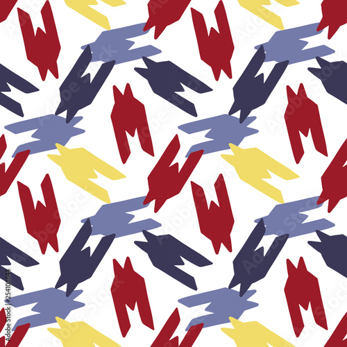 Seamless color bright dogtooth vector pattern. Vintage fashion textile background.