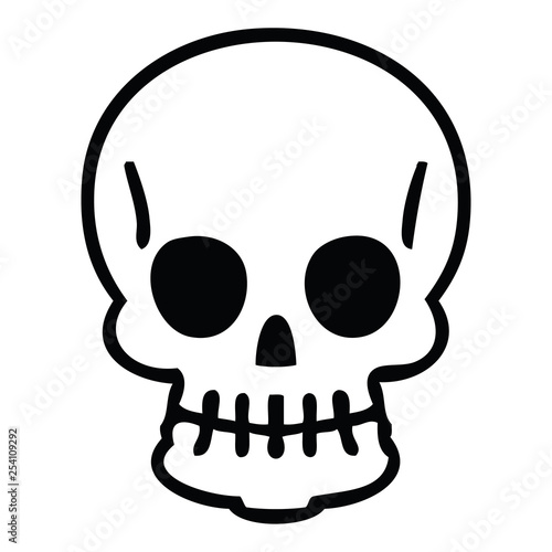 quirky line drawing cartoon skull