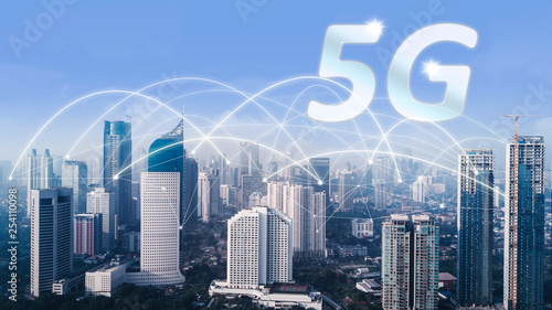 High buildings with 5G network wireless systems